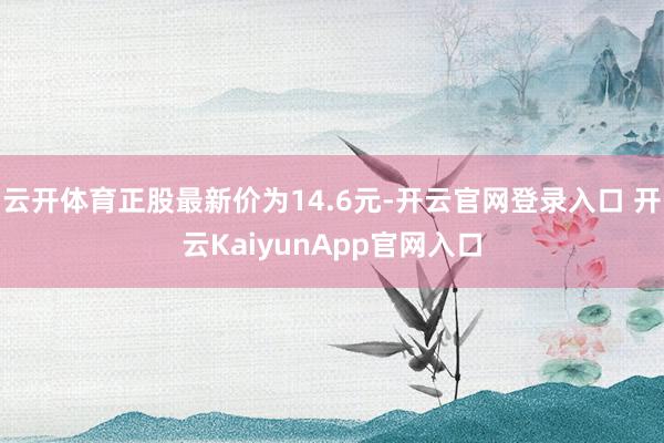 云开体育正股最新价为14.6元-开云官网登录入口 开云KaiyunApp官网入口